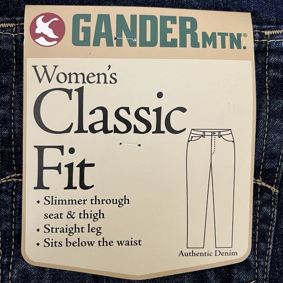 Gander Mountain Women's Blue Denim Jeans 12R Classic Fit Straight Leg Cotton NWT - Picture 5 of 12